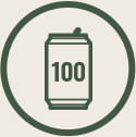 Capacidade para 100 latas
