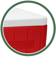 Caixa adventure 45.4 litros vermelha suporte de termômetro