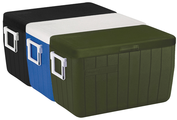 Caixa adventure 45.4 litros na cor verde, azul e preta